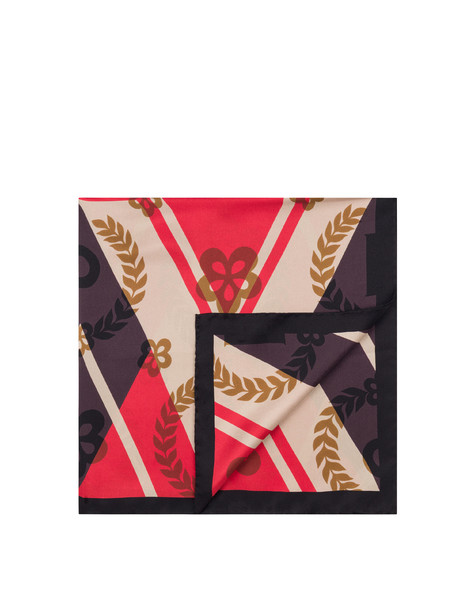 Seidenschal Mit Chevron-muster Schwarz