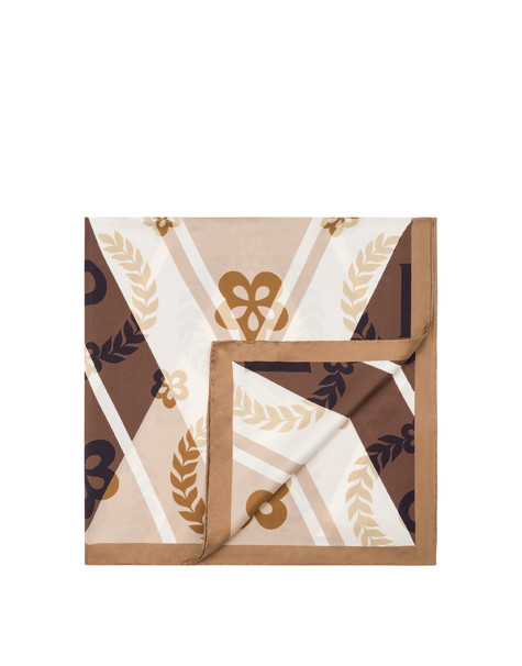 Seidenschal Mit Chevron-muster Beige