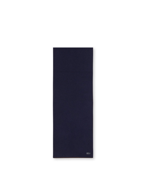 Schal Aus Zweifarbiger Wollmischung. Blau