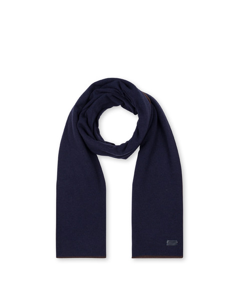 Schal Aus Zweifarbiger Wollmischung. Blau