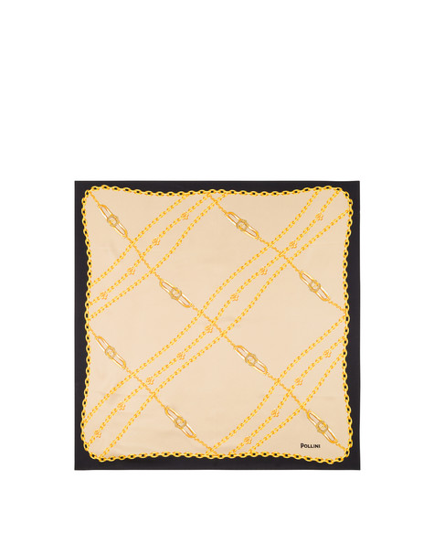 Seidenschal Mit Ketten-print Schwarz