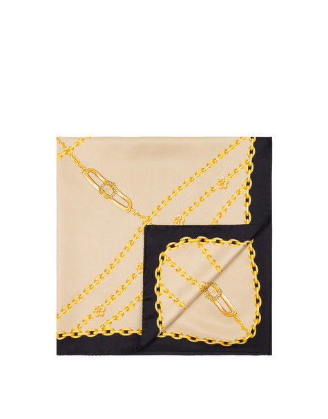 Seidenschal Mit Ketten-print Schwarz