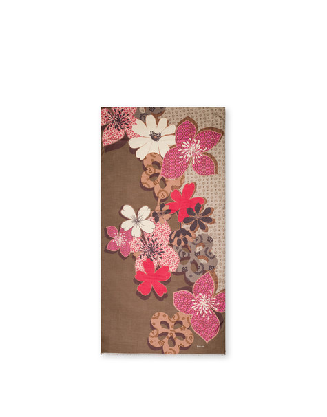 Modal-schal Mit Blumendruck Beige