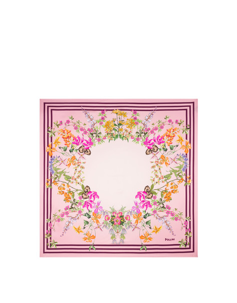 Seidenschal Mit Blumendruck Rosa