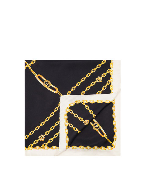 Seidenschal Mit Ketten-print Schwarz