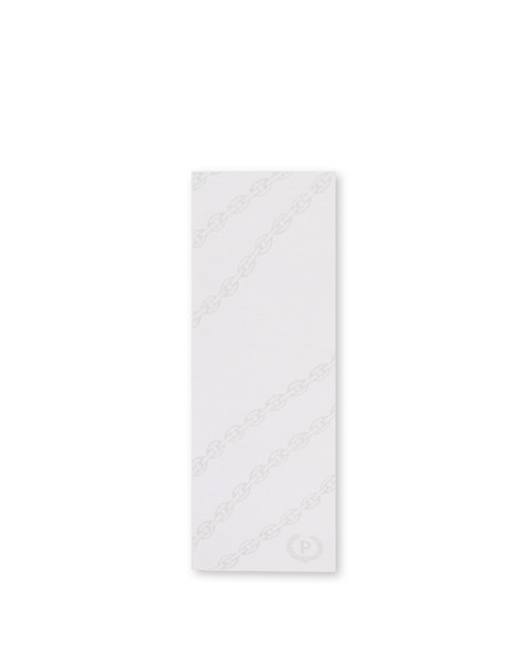 Schal Aus Wollmischung Mit Kettendruck Weiss