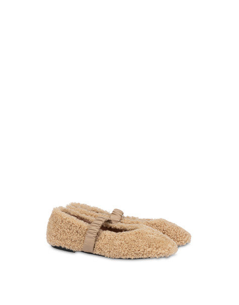 Ballerina Snug In Montone E Nappa Stone