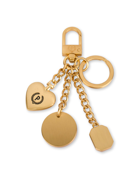 Portachiavi Con Charm Gioiello Oro/fuxia