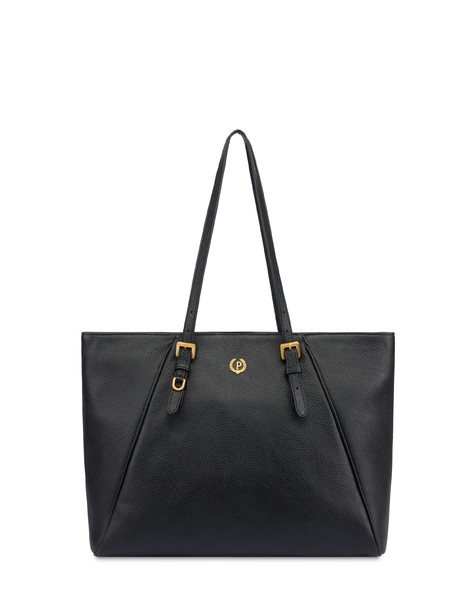 Tote Bag Echos Real Leather Nero