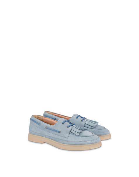 Loosen Up Boat Shoes In Split Leather Water Colour