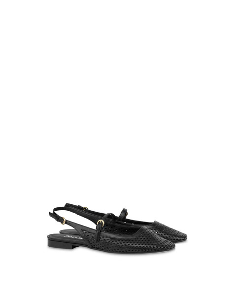 Sling Back Nina In Vitello Nero