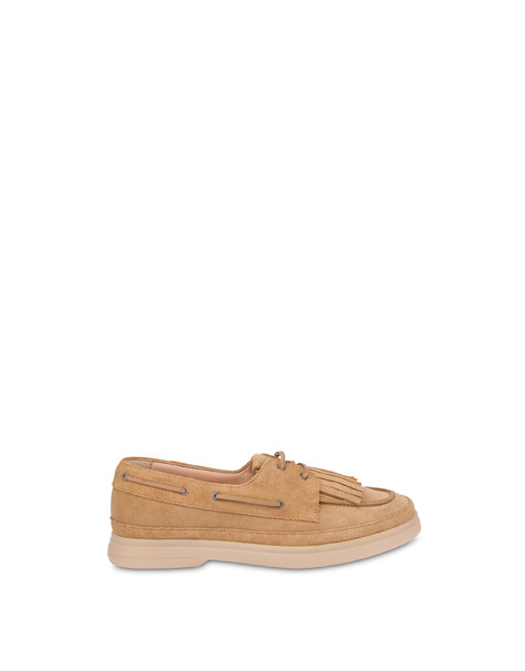 Loosen Up Boat Shoes In Split Leather Sand