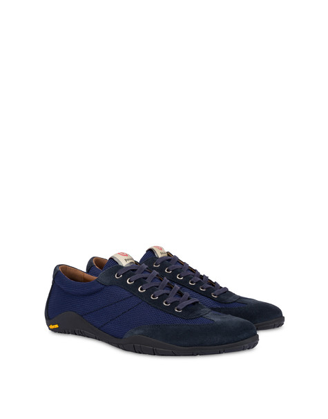 Driver Holiday Shoes In Tessuto E Crosta Blu/blu