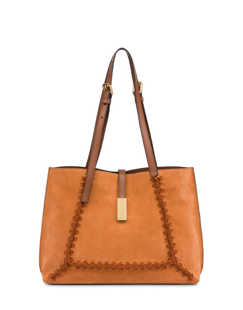 Small Double Handle Bag Austin In Crosta E Vitello Cuoio/cuoio