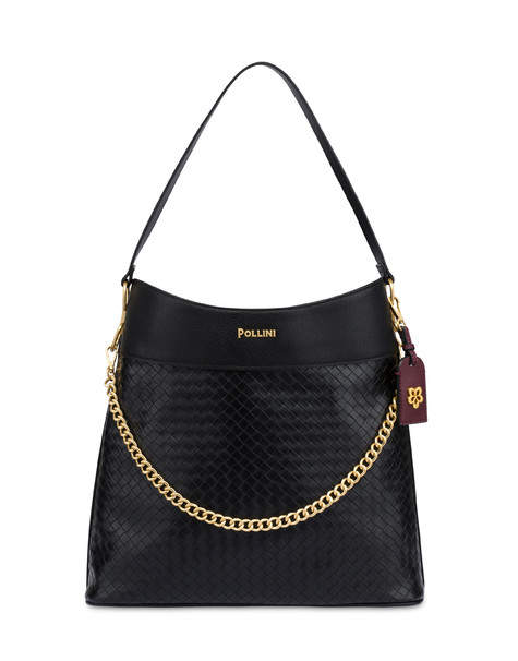 Dublin Shoulder Bag In Pu Black/black/bordeaux Dublin Shoulder Bag In Pu Black/black/bordeaux