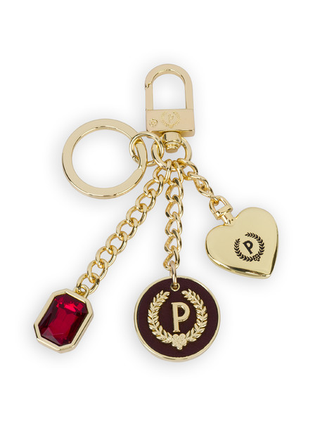 Portachiavi Con Charm Gioiello Oro/bordeaux/bordeaux