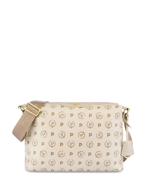 Hobo Bag In Heritage Logo Avorio/avorio