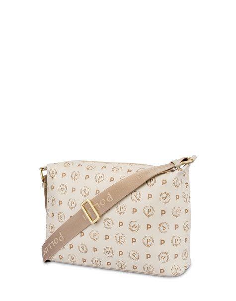 Hobo Bag In Heritage Logo Avorio/avorio