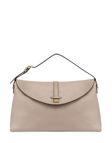 Shoulder Bag Mia In Calf Leather. Taupe/taupe