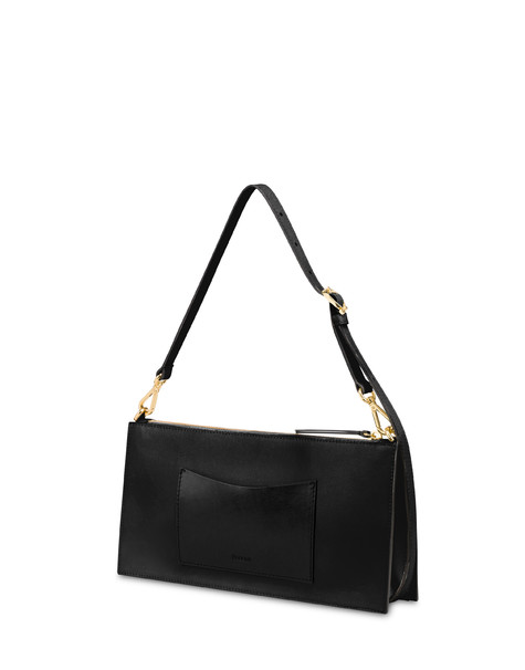 Shoulder Bag Solid In Vitello Nero
