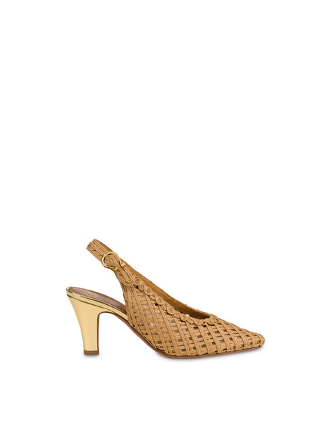 Slingback Muse In Rafia Beige