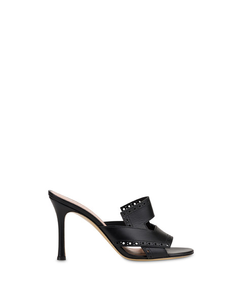 Mule Brogue In Vitello Nero