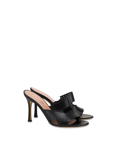 Mule Brogue In Vitello Nero