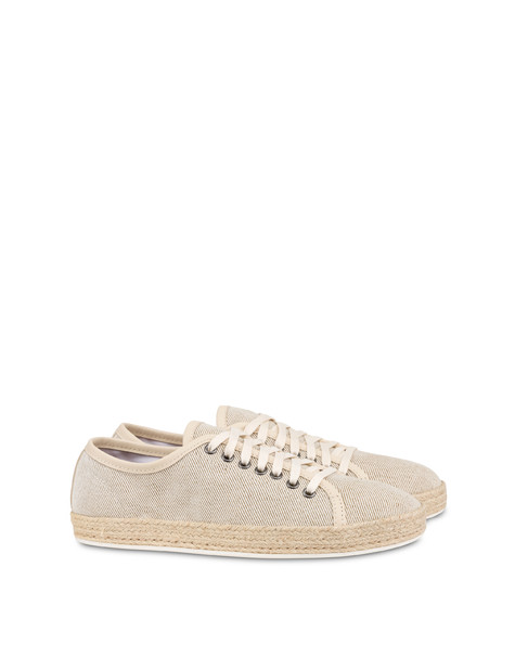 Sneakers Tennis In Denim Ecru