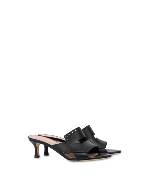 Mule Brogue In Vitello Nero