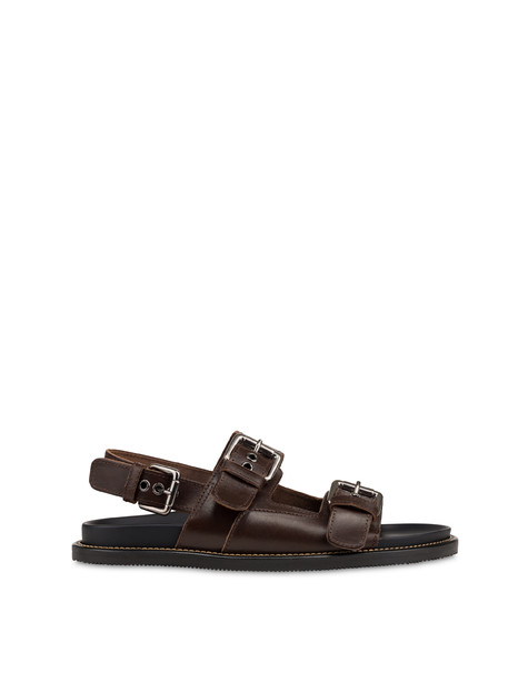 Natural Feeling Vachetta Leather Sandal Dark Brown