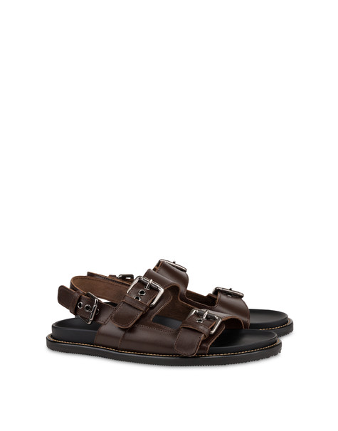 Natural Feeling Vachetta Leather Sandal Dark Brown