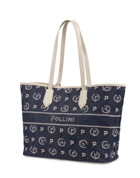 Shopping Bag Heritage Marina In Denim Blu/avorio