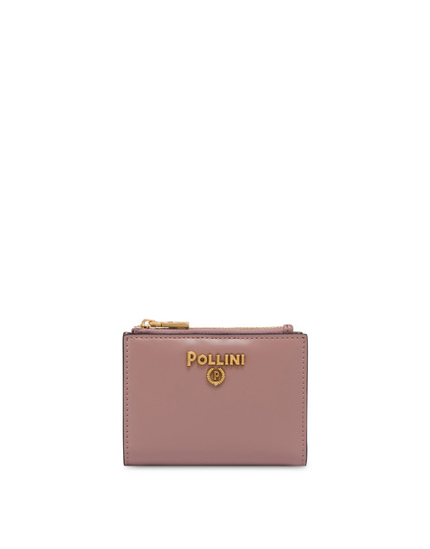 Piccolo Portafoglio Con Logo In Metallo Rosa Antico