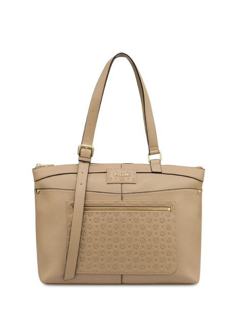 Indigo Shoulder Bag In Pu Taupe/taupe