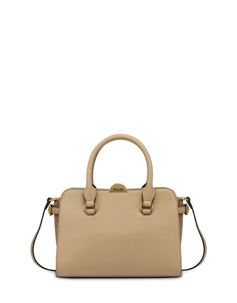 Moon Small Handbag In Plain Pu Taupe/taupe