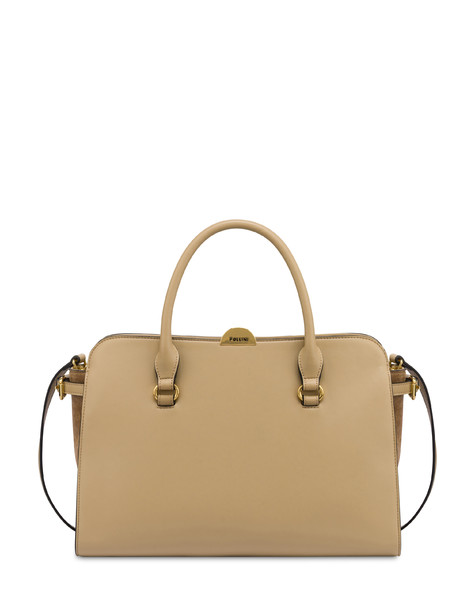 Moon Handbag In Plain Pu Taupe/taupe