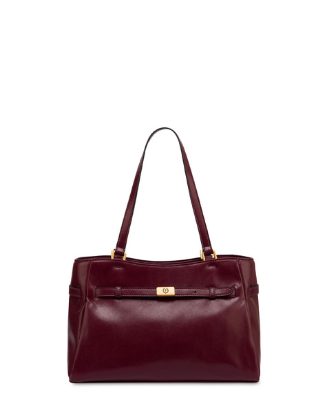 Horizon Small Shoulder Bag In Lux Plain Pu Burgundy