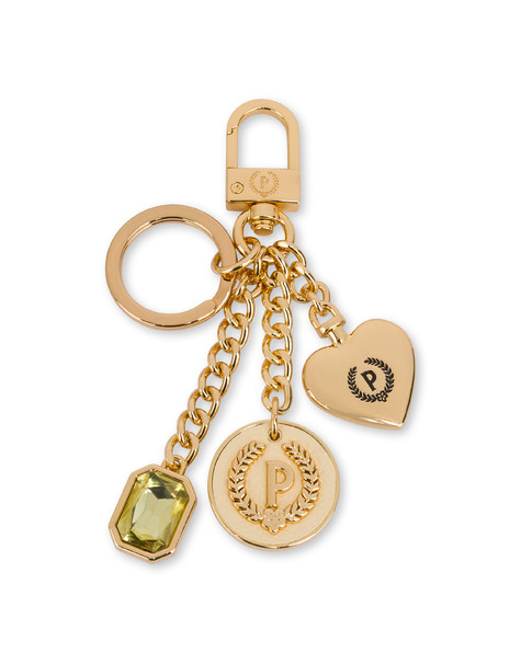 Portachiavi Con Charm Gioiello Oro/crema