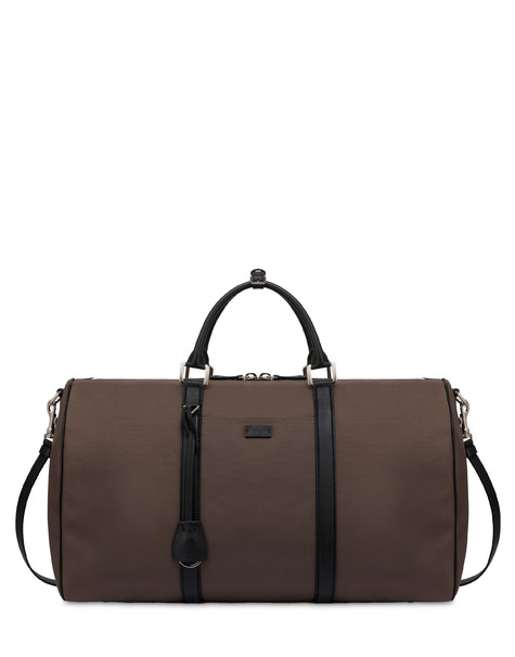 Borsa Da Viaggio In Nylon E Vitello Fango/nero