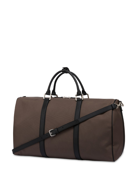 Borsa Da Viaggio In Nylon E Vitello Fango/nero