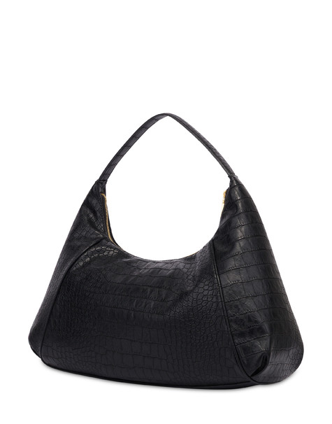 Borsa A Spalla Urban Pocket In Cocco Pu Nero