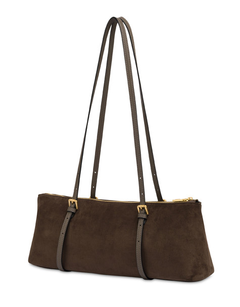 Borsa A Spalla Wrap In Fabric Suede E Plain Pu Militare/militare
