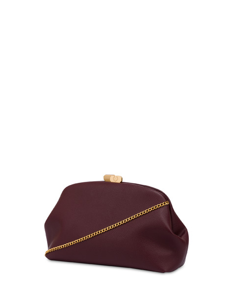 Cloud Clutch In Mini Grained Pu Burgundy