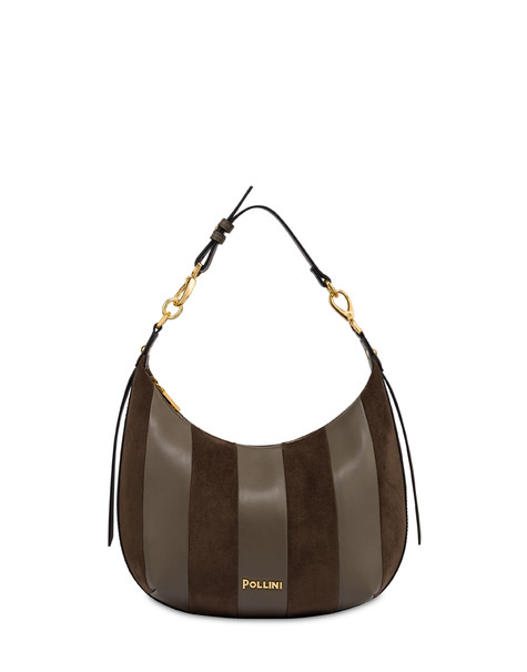 Borsa A Spalla Comfy Small In Plain Pu E Fabric Suede Militare/militare