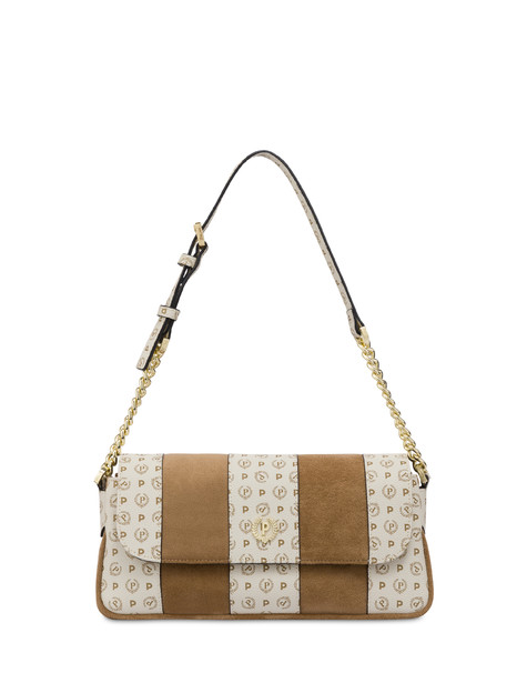 Borsa A Spalla Interplay In Fabric Suede Ed Heritage Pvc Taupe/avorio
