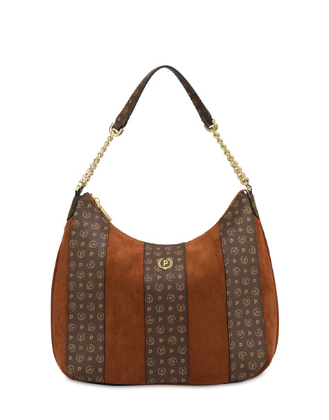 Borsa A Spalla Interplay In Fabric Suede Ed Heritage Pvc Tan/marrone