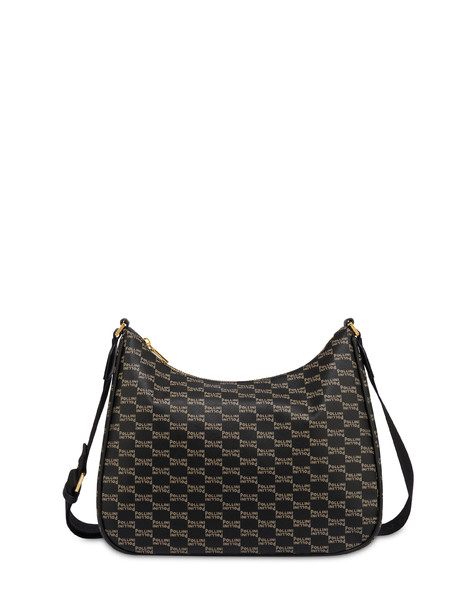 Borsa A Spalla Iconic In Saffiano Pu Stampato Nero/taupe