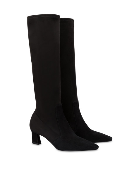 Stivale Aurora In Velour Pl Stretch Nero