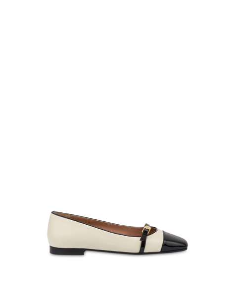 Ballerina Sofia In Nappa E Vernice Burro/nero
