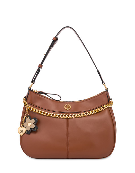 Borsa A Spalla Charmy In Pu E Heritage Pvc Tan/nero